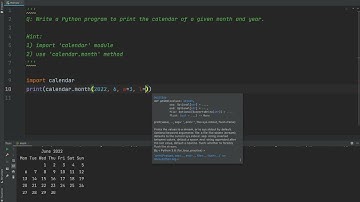 Python-Write a program to print the calendar of a given month and year.