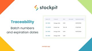 Use Batch numbers and expiration dates to enable product traceability with Stockpit