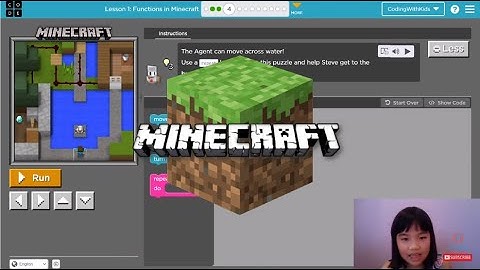 How to Code MINECRAFT in Code.org: Course F Lesson 1: Functions in Minecraft Puzzle 2-4