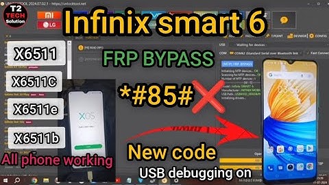 INFINIX SMART 6 FRP BYPASS (*#85#CODE )NOT WORKING ❌ FIX || X6511C FRP  BYPASS WITH UNLOCK TOOL 2024