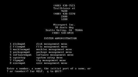 Mini Tour: Microport UNIX SVR3.2.2 (x86)