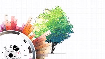 CONCEPTS APP TIPS - HOW TO MAKE TREE TEMPLATE  (Color pencil stroke) - iPad Pro