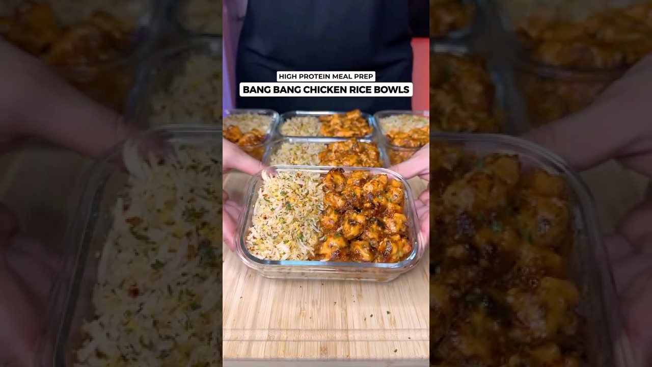 High Protein Bang Bang Chicken Rice Bowls
