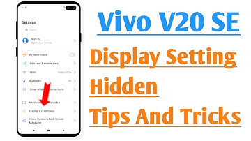 Vivo V20 SE Display Setting Hidden Tips And Trick