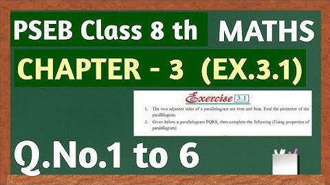PSEB Class 8 maths Chapter 3 Exercise 3.1 q.no. 1 to 6 ll Pseb Class 8 maths