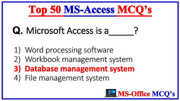 Top 50 MS Access mcq Questions and Answer | Microsoft Office | MS Office