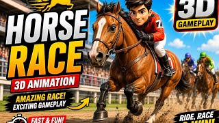 3D Horse Racing Adventure | Fastest Horse Race Game Animation|3d animals 