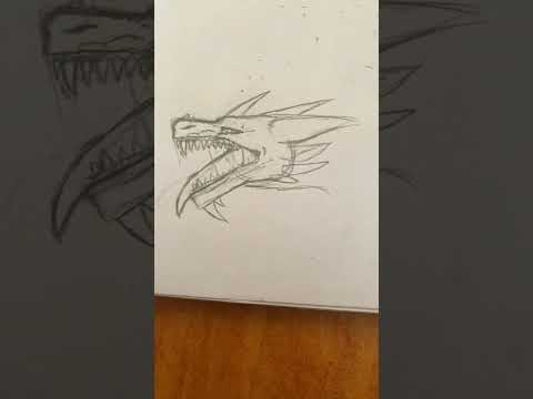 How to Draw Roaring Dragon Head #art