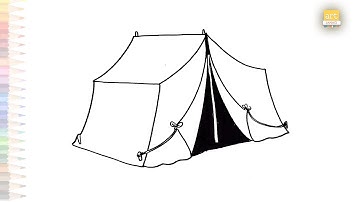 Camping Tent drawings | Tent drawing video | How to draw A Tent step by step | outline drawings