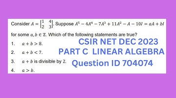 Q ID 704074 | DEC 2023 | PART C | LINEAR ALGEBRA | CHARACTERTISTIC EQUATION