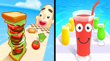 Sandwich Run VS Juice Run 🥪🍎🍓 Max All Level Android iOS Gameplay || EP: #0015