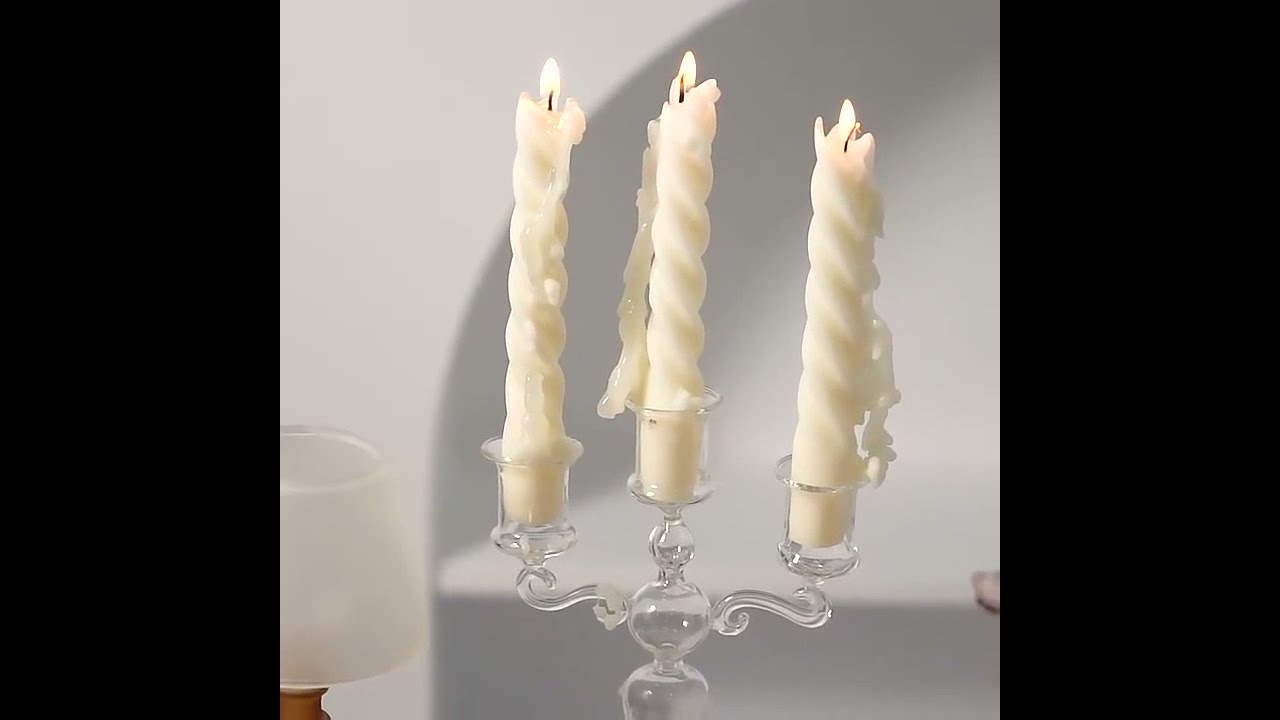 Vintage Glass French Style Candlestick Crystal Glass Candle Holders Simple Wedding Romantic Candleli