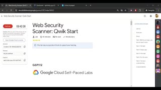 Web Security Scanner: Qwik Start || GSP112 || #2025 Solution