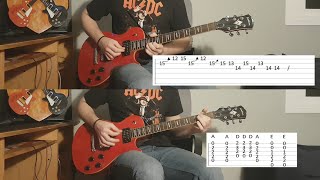 Through the Mists of Time FULL lesson with TABS and SOLO   ACDC POWER UP