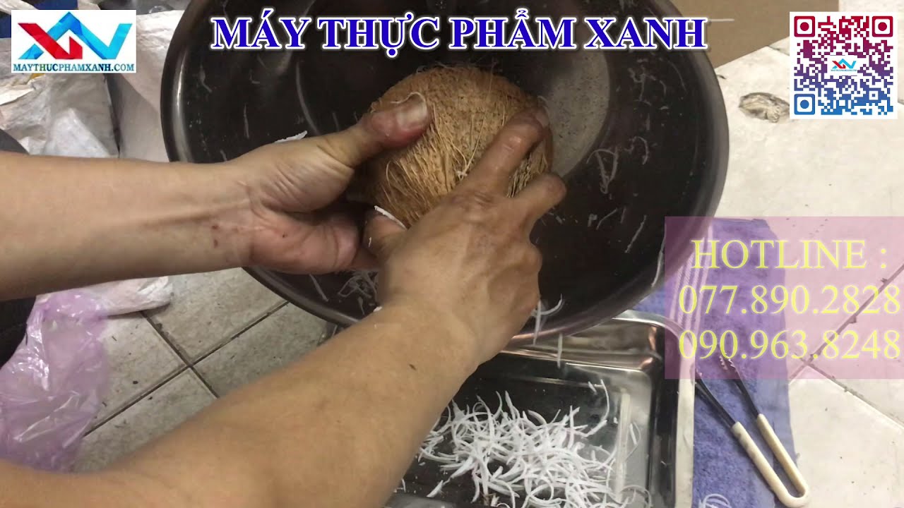 máy nạo dừa khô sợi dài 5cm, máy nạo dừa khô công... - youtube