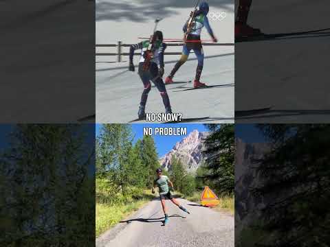 Biathlon training... minus the snow!❄️🎿#Olympics #Gangwon2024 #MilanoCortina2026 📹:_antonin_guy