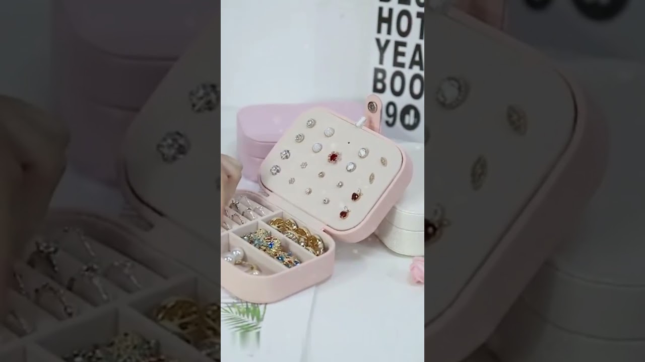 Portable Double-Layer Jewelry Storage Organizer for Rings and Necklaces 