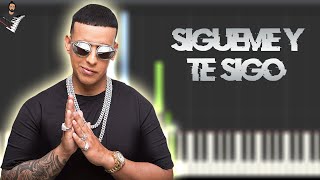 Daddy Yankee - Sígueme y Te Sigo | Instrumental Piano Tutorial / Partitura / Karaoke / MIDI