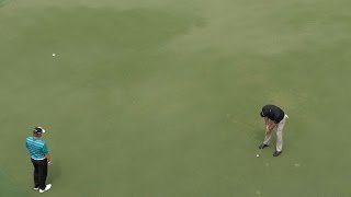 Phil Mickelson rolls in a 30-footer for birdie at Cadillac Championship