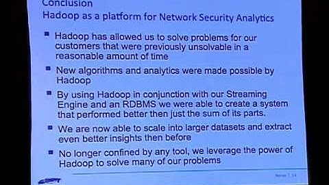 Performing Network & Security Analytics with Hadoop