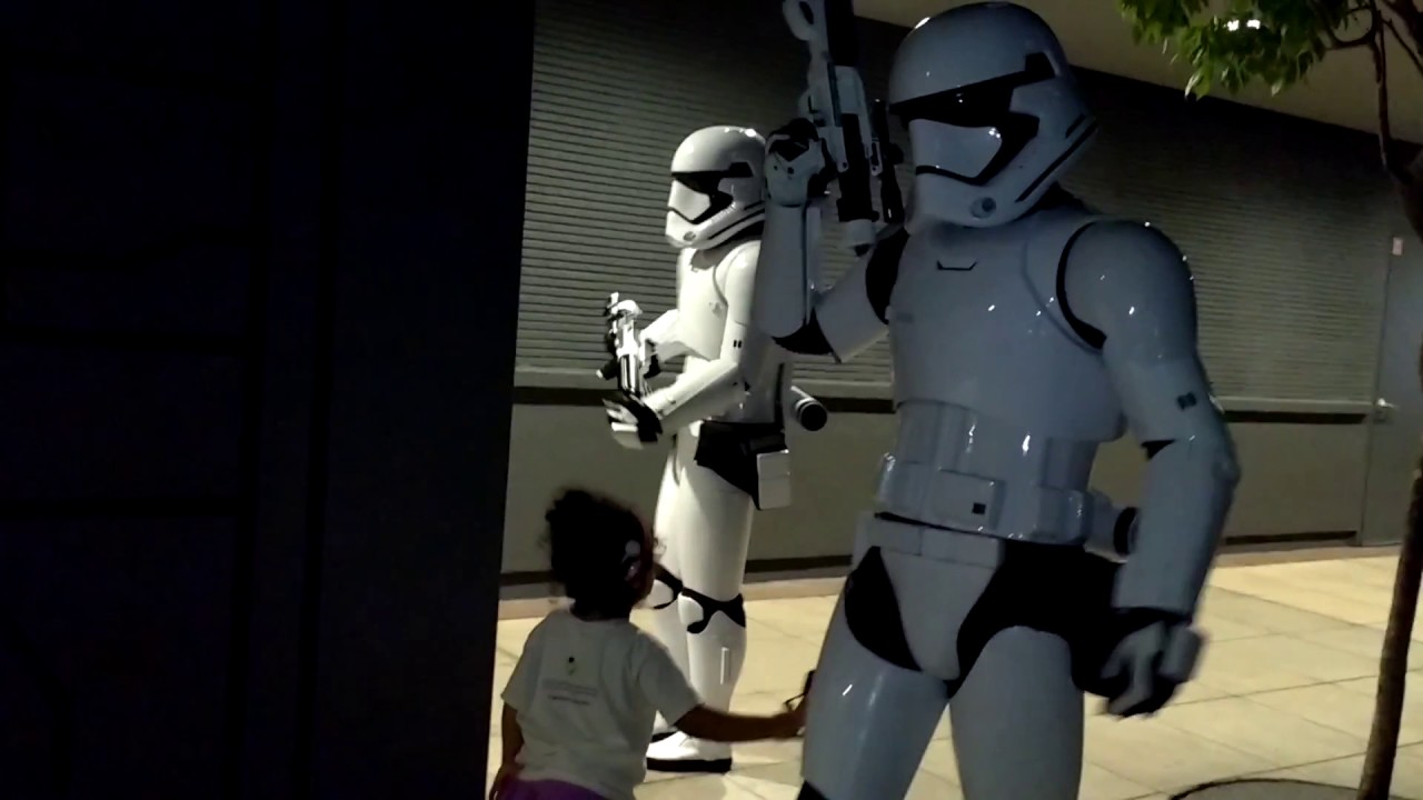 Angelina signing with First Order Stormtroopers