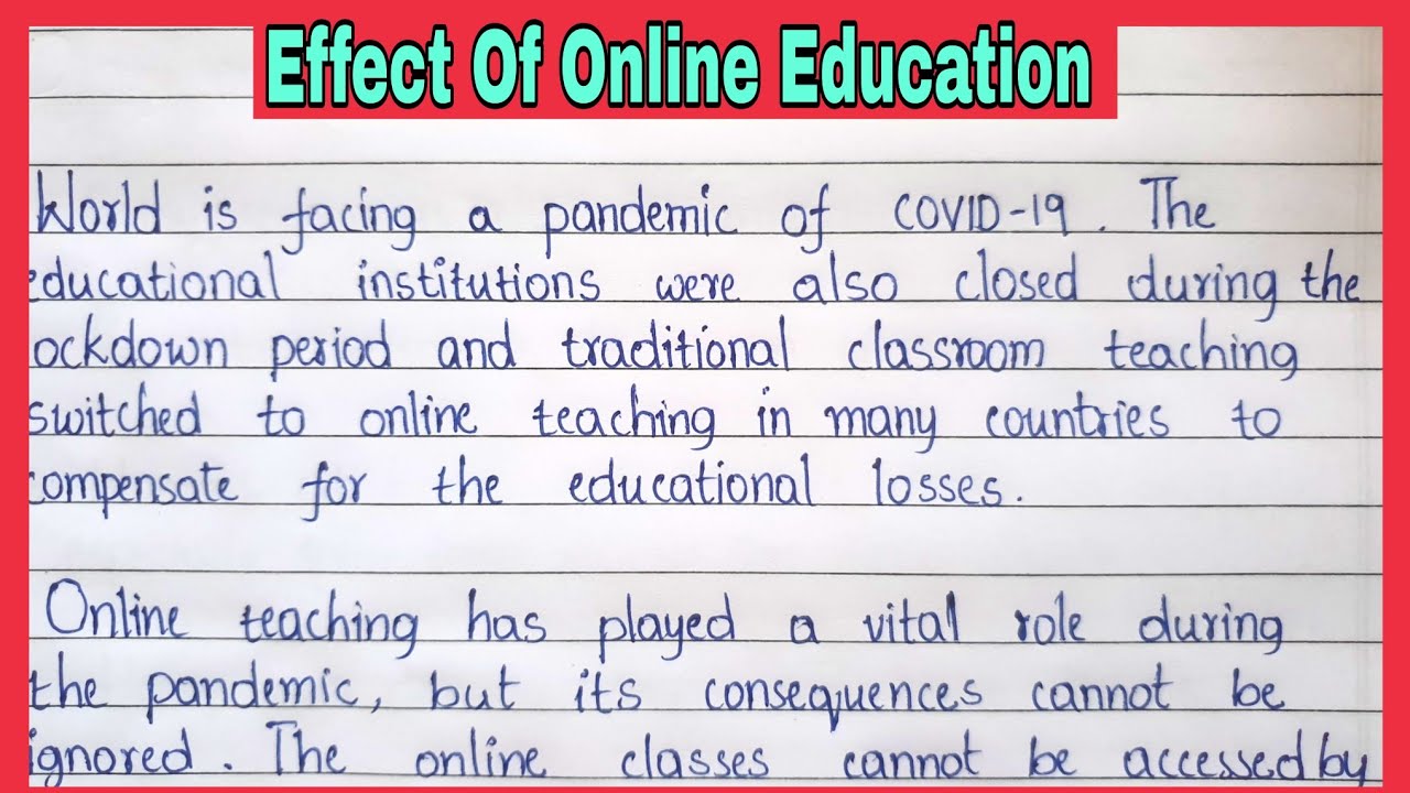 effect of online education essay