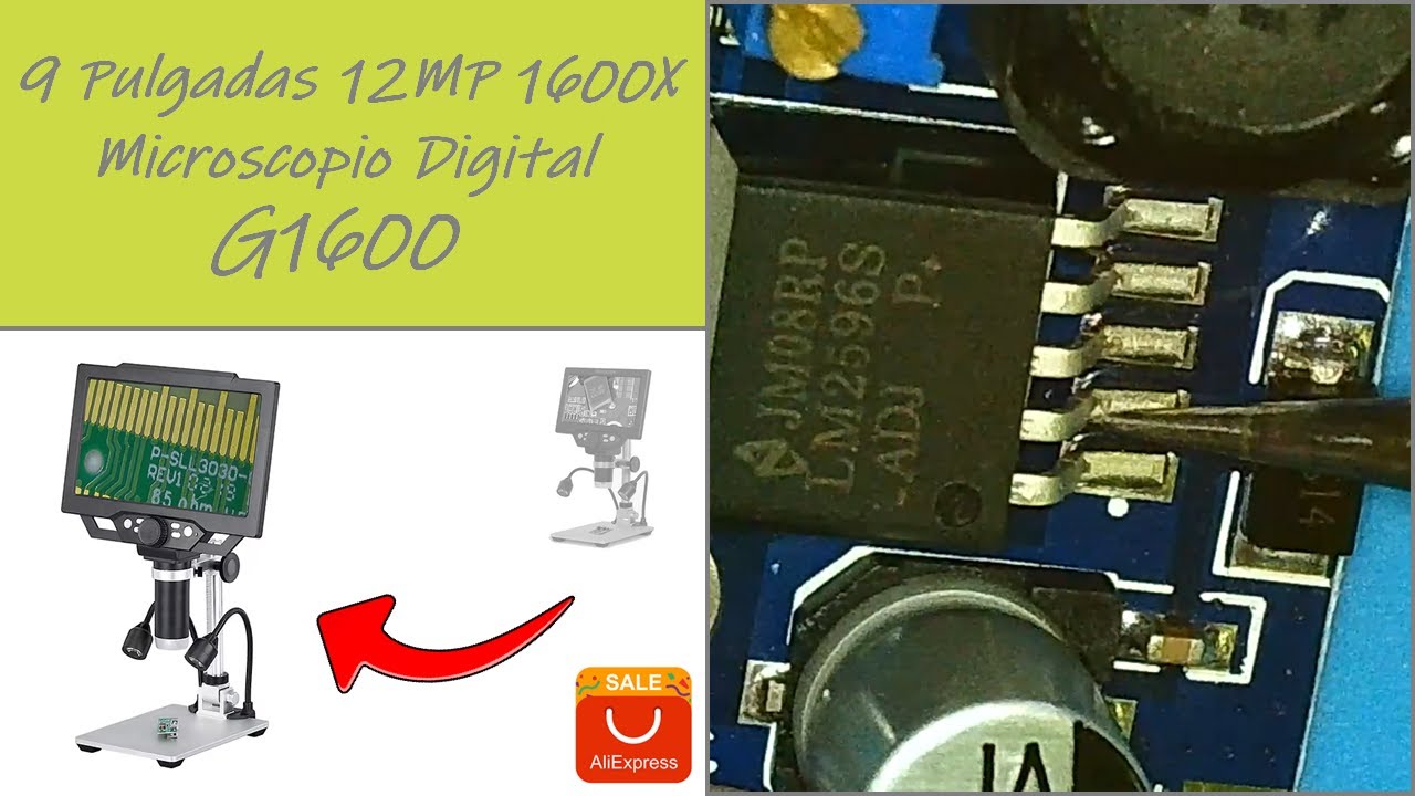 Microscopio Digital G1600 9 Pulgadas 12MP 1600X - YouTube