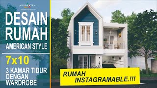 Gaya American Style Instagramable! Desain Rumah di Lahan 7x10