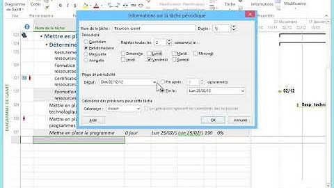 18 Ajouter une tâche périodique sous ms project (planning)
