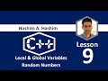 C Lesson 9 Random Numbers Local Global Variable Getline سى بلس بلس شرح أرقام عشوائية متغير محلي 
