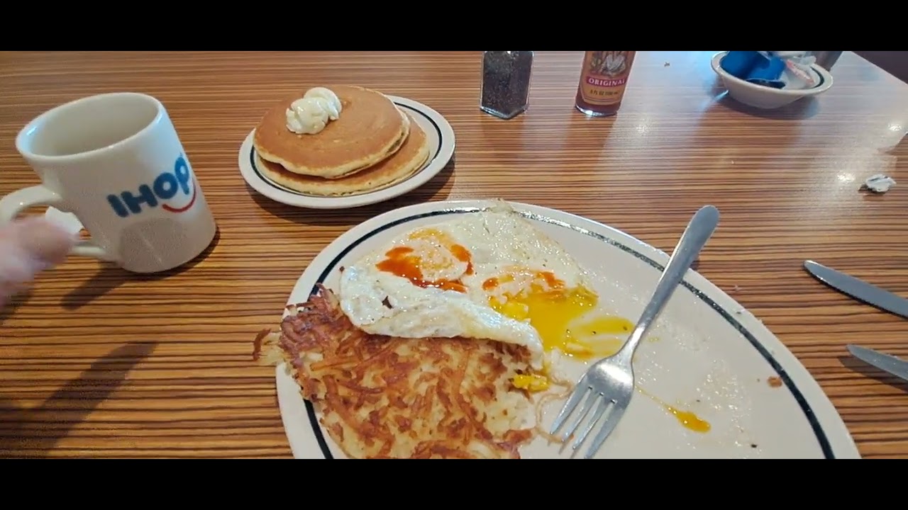 IHOP ON SO. COLORADO BLVD, COUNTRY FRIED STEAK & EGGS. AND DRINKING DECAF AND ENTERTAINING A