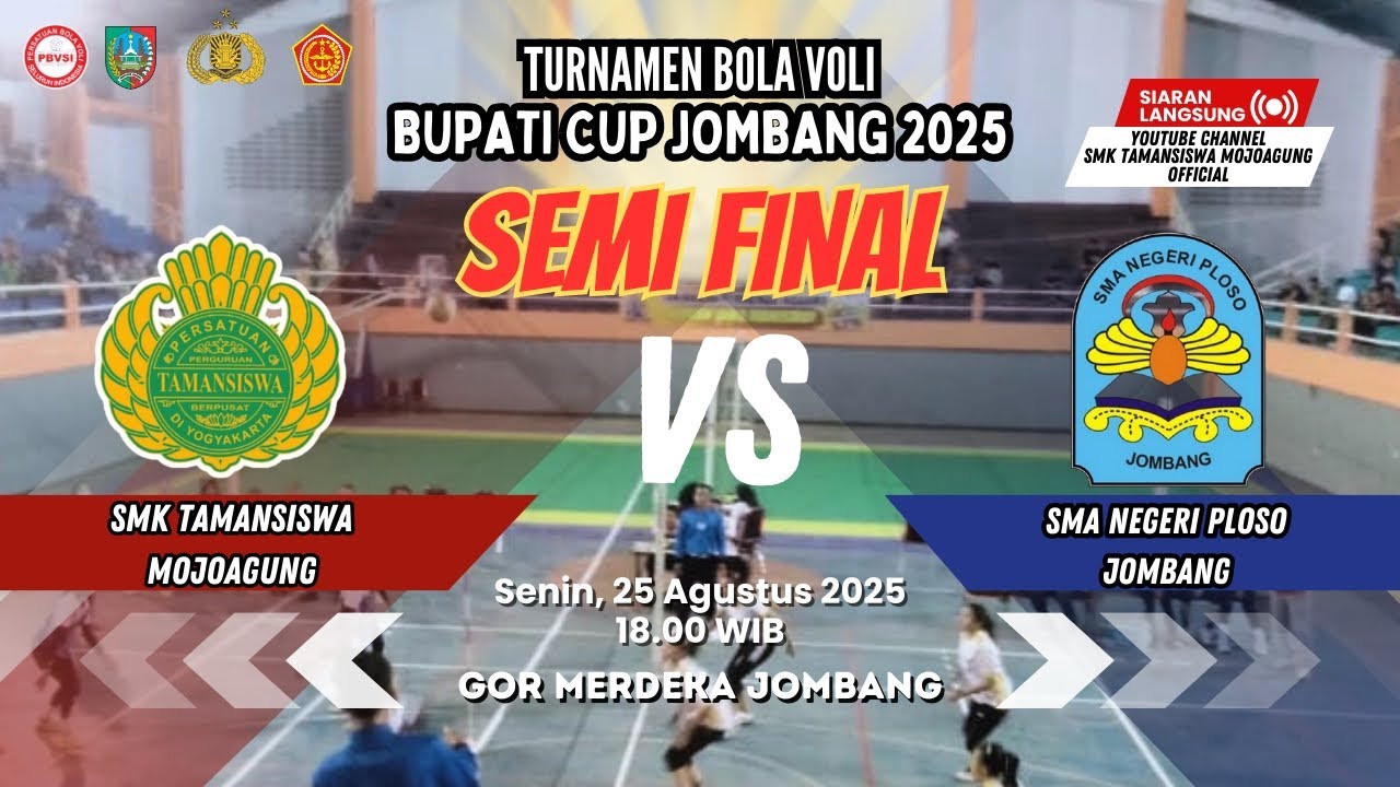 SMK Tamansiswa Mojoagung vs SMAN PLOSO 🛑 Turnamen Bola Voli Bupati Cup Jombang 2025 🛑