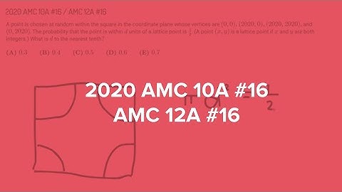 2020 AMC 10A #16 / AMC 12A #16