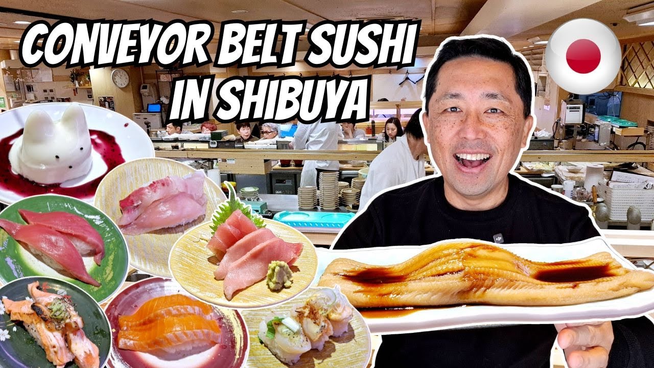 Great Quality Conveyor Belt Sushi in Tokyo! 🍣 Must-Try Sushi Restaurant in Shibuya! | Katsu Midori