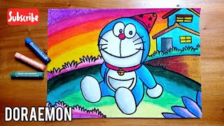 CARA MENGGAMBAR DAN MEWARNAI DORAEMON YANG MUDAH