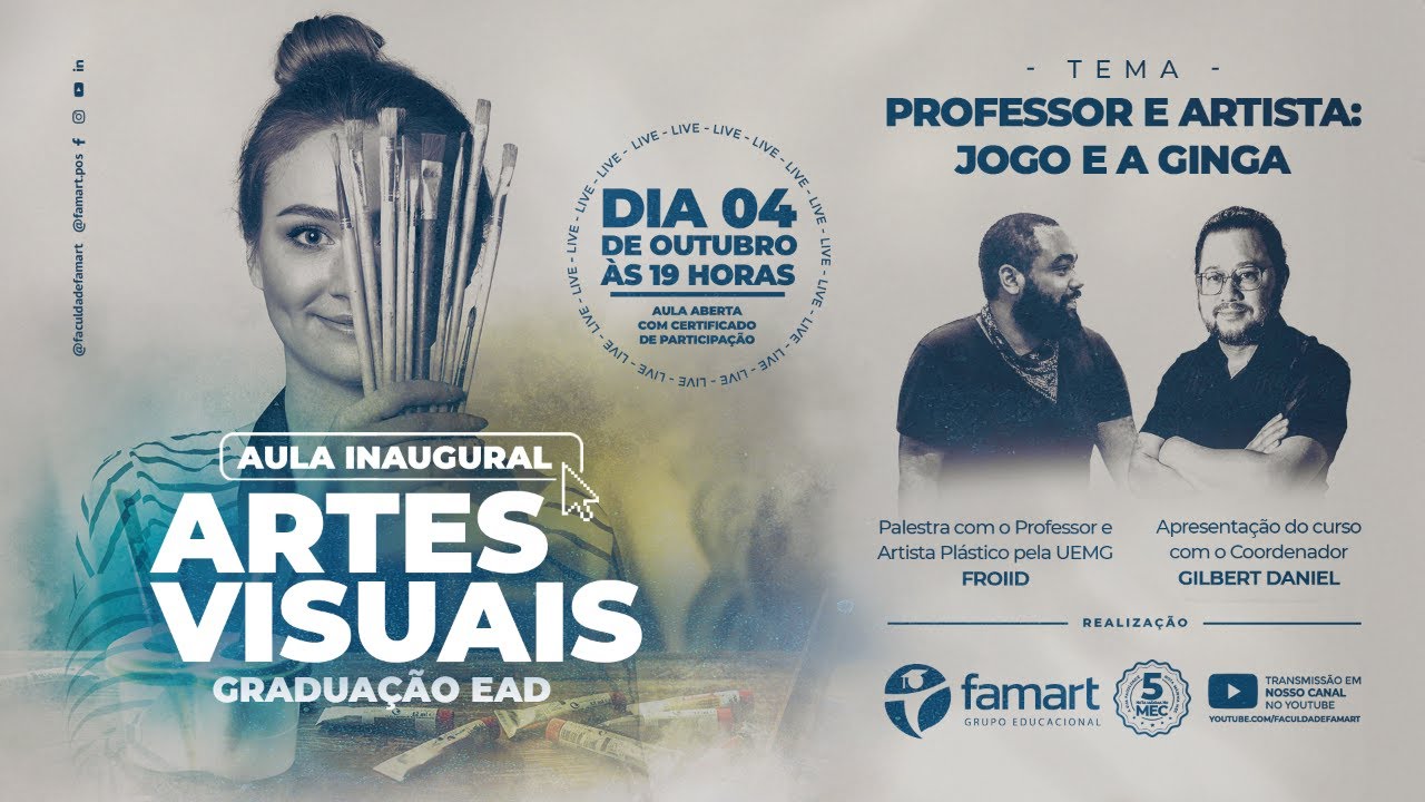 Aula Inaugural | Artes Visuais | Graduação EaD | Tema: Professor e ...