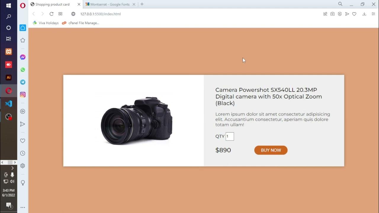How to create product card using html and css | Responsive product card ...