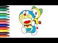 Belajar Menggambar Untuk Anak-anak | Doraemon dan Dorami Mewarnai halaman Untuk Anak-anak.