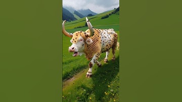 Cow covered in honeycomb like millions bee