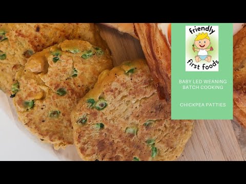 Baby led weaning batch cooking  Chickpea patties