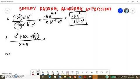 Simplifying Rational Algebraic Expressions Part 2