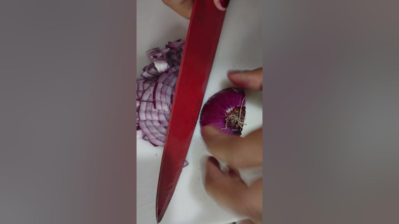 Como PICAR o CORTAR CEBOLLA morada en cuadritos, como chef.😍Buena Vida
