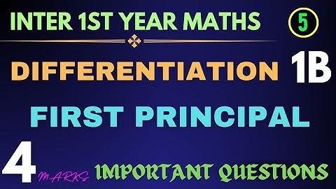Maths 1B - Differentiation | 4Marks important questions with Pdf | Part -5 | Explanation inTelugu