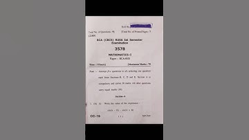 Bca 1st semester question paper 2025 😐#hpu #exam