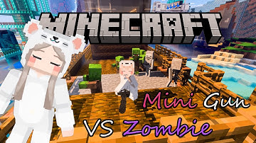 Mini Gun Invade Pirate Ship |Zombie Skeleton Pillager Witch| |Minecraft|