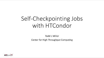 Self-Checkpointing Jobs with HTCondor