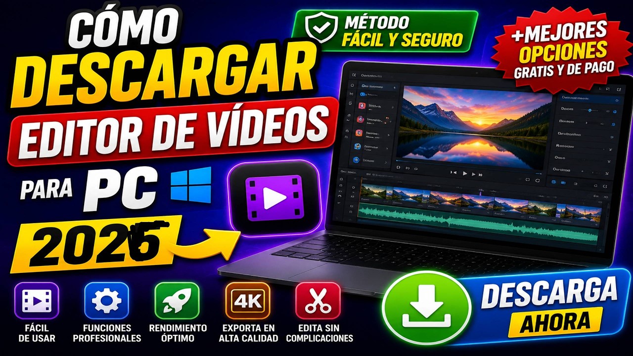 ✅ Cómo Descargar Editor de Vídeos para PC 2026 Método fácil y seguro