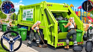 Garbage Truck 3D Driving Simulator Game! New Garbage trash collector Truck Real Android Gameplay screenshot 5