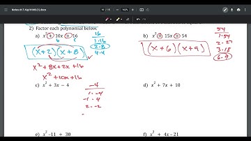 Lesson 7.5 Video Notes