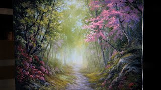 Pink Tree Forest  Paint with Kevin  Landscape Painting